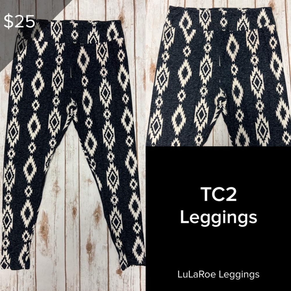 LuLaRoe BRAND NEW TC2 White Geometric Leggings Buttery Soft